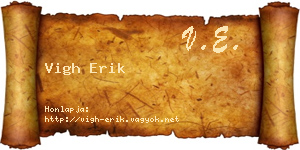 Vigh Erik névjegykártya